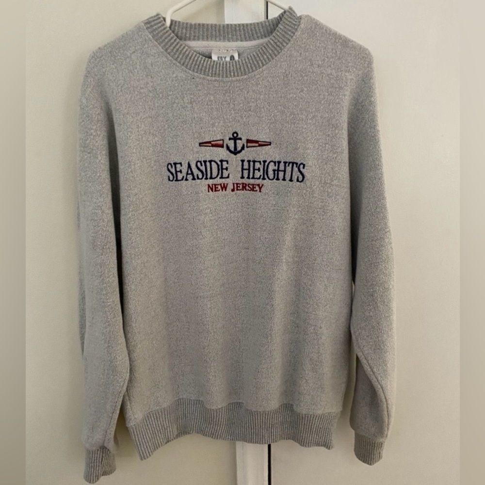 Esy Co Seaside Heights New Jersey Pullover. Light Gray. Size M. Women Or Men.